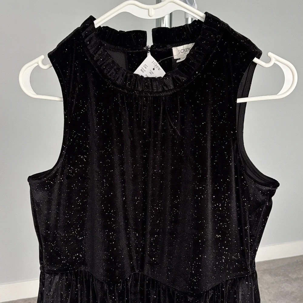 J. Crew Elegant Black Velvet Sleeveless Dress